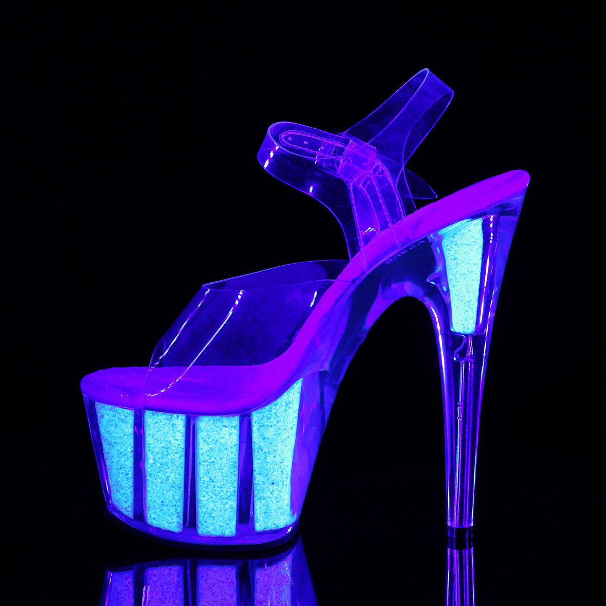 Pleaser Adore-708UVG 7-Inch Heel Ankle Strap Platform Sandal with Glitter Secondary image