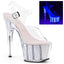 7" Heel, 2 3/4" PF Ankle Strap Sandal w/ Glitter Inserts Pleaser Pleaser ADORE/708UVG