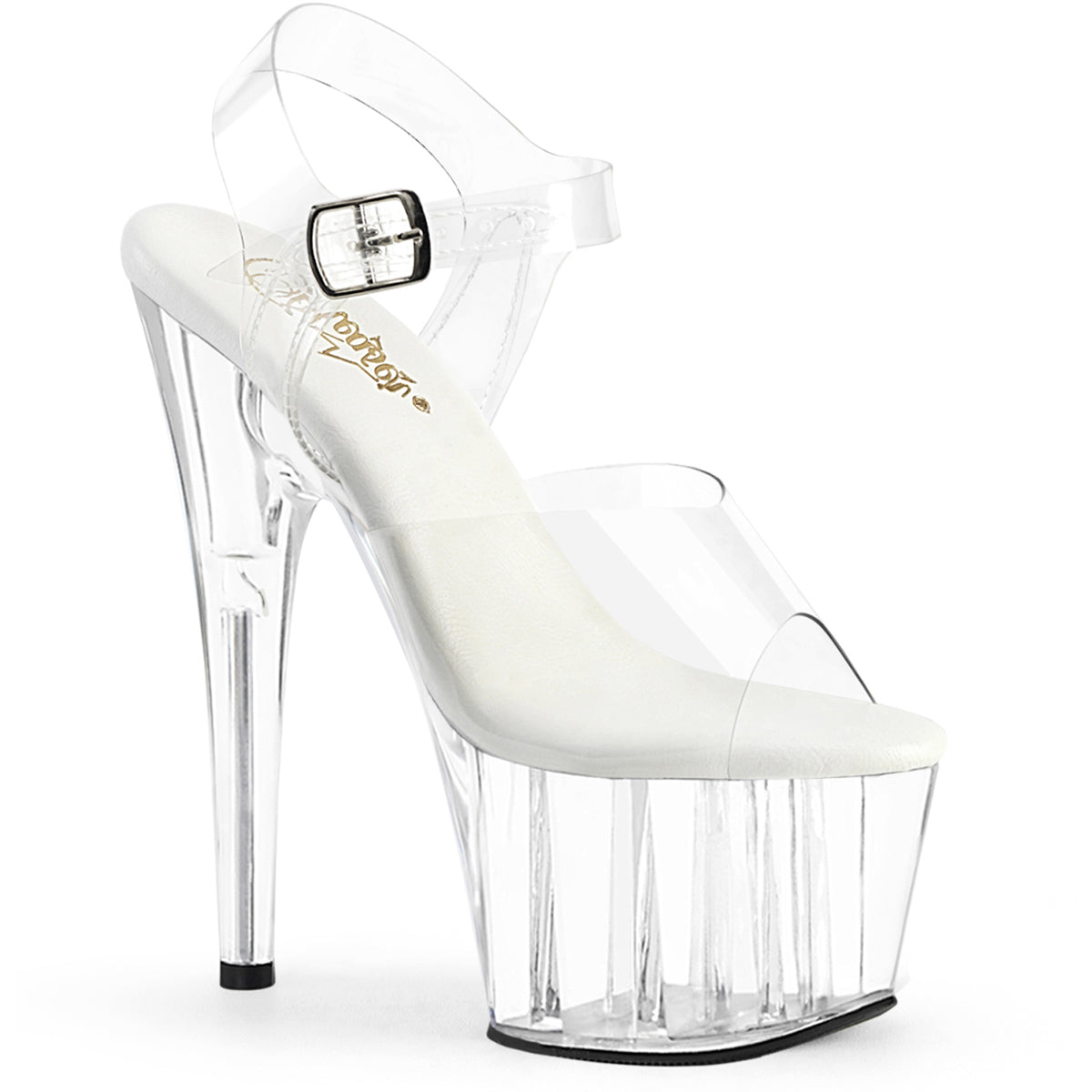 7" Heel, 2 3/4" Pf Faux Leather Insoles Ankle Strap Sandal Pleaser Pleaser ADORE/708VL Main image