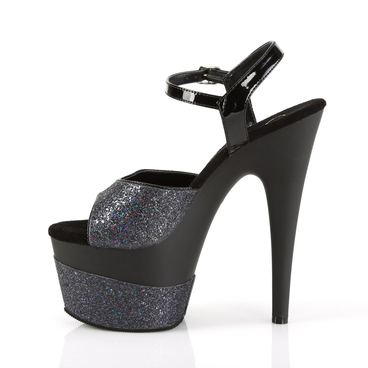 7" Heel, 2 3/4" PF Ankle Strap Sandal w/Glitter Wrapped PF Secondary image