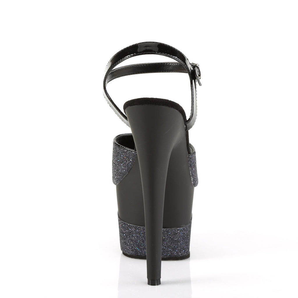 7" Heel, 2 3/4" PF Ankle Strap Sandal w/Glitter Wrapped PF Pleaser Pleaser ADORE/709/2G