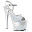 7" Heel, 2 3/4"PF Ankle Strap Sandal w/ Glitter Wrapped PF Pleaser Pleaser ADORE/709/2G