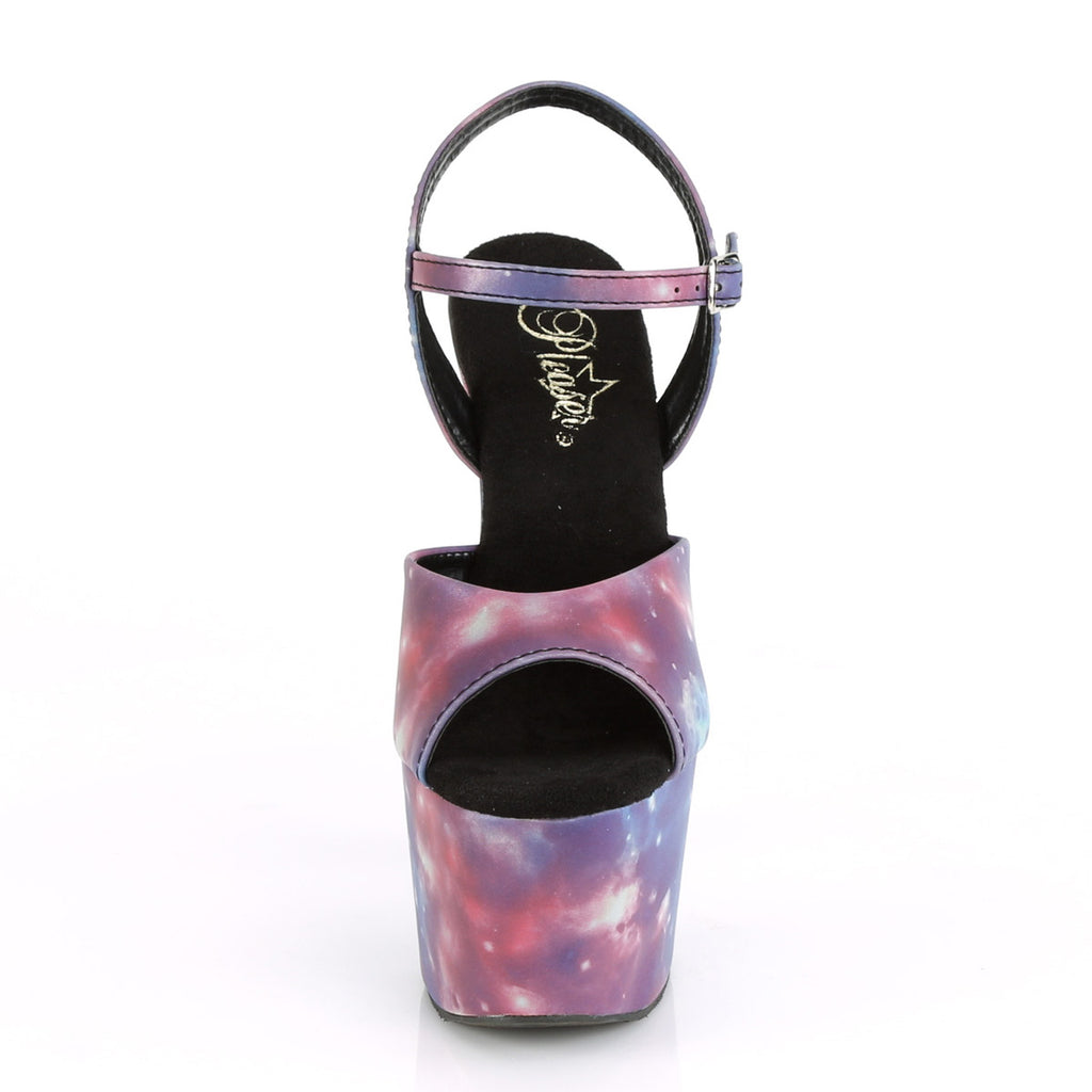 7" Heel, 2 3/4" PF Ankle Strap Sandal w/ Reflective Effect Pleaser Pleaser ADORE/709REFL