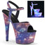 7" Heel, 2 3/4" PF Ankle Strap Sandal w/ Reflective Effect Pleaser Pleaser ADORE/709REFL