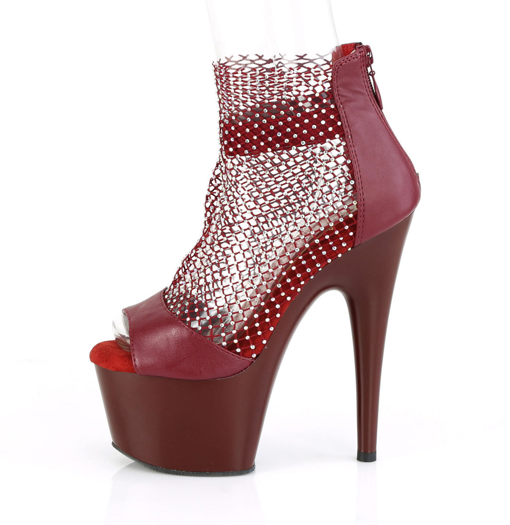 7" Heel, 2" PF Close Back Shootie Sandal, Back Zip Pleaser Pleaser ADORE/765RM