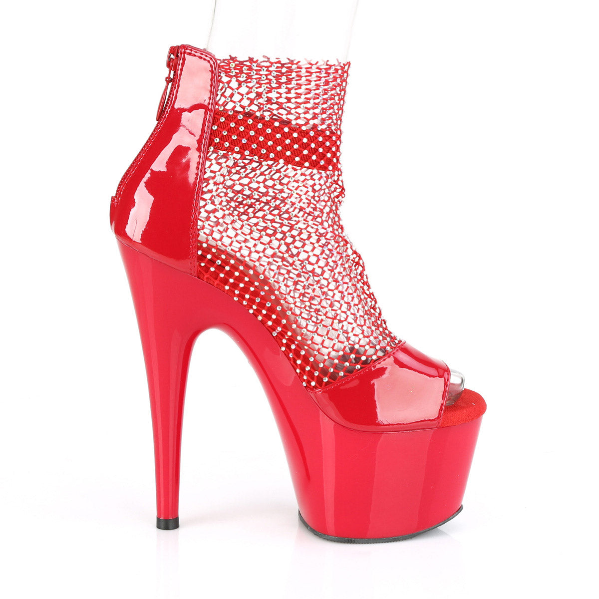 7" Heel, 2" PF Close Back Shootie Sandal, Back Zip Pleaser Pleaser ADORE/765RM