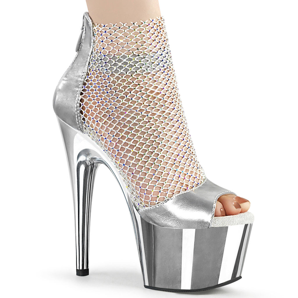 7" Heel, 2" PF Close Back Shootie Sandal, Back Zip Pleaser Pleaser ADORE/765RM