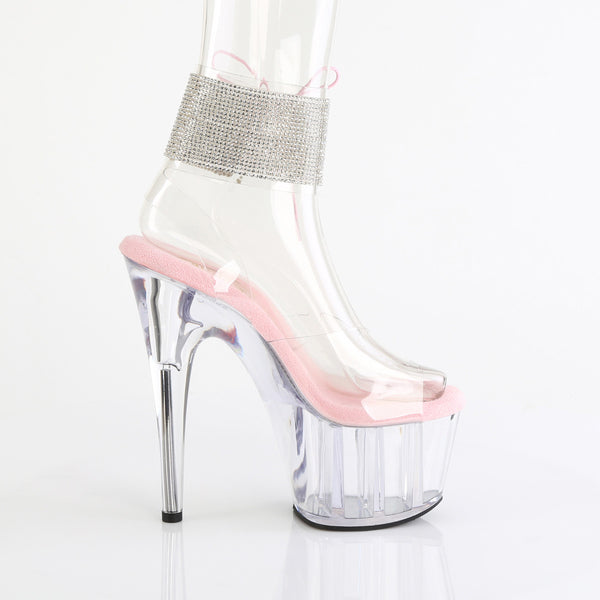 7" Heel, 2 3/4" Pf Rhinestoned Ankle Cuff Sandal Pleaser Pleaser ADORE/791/2RS