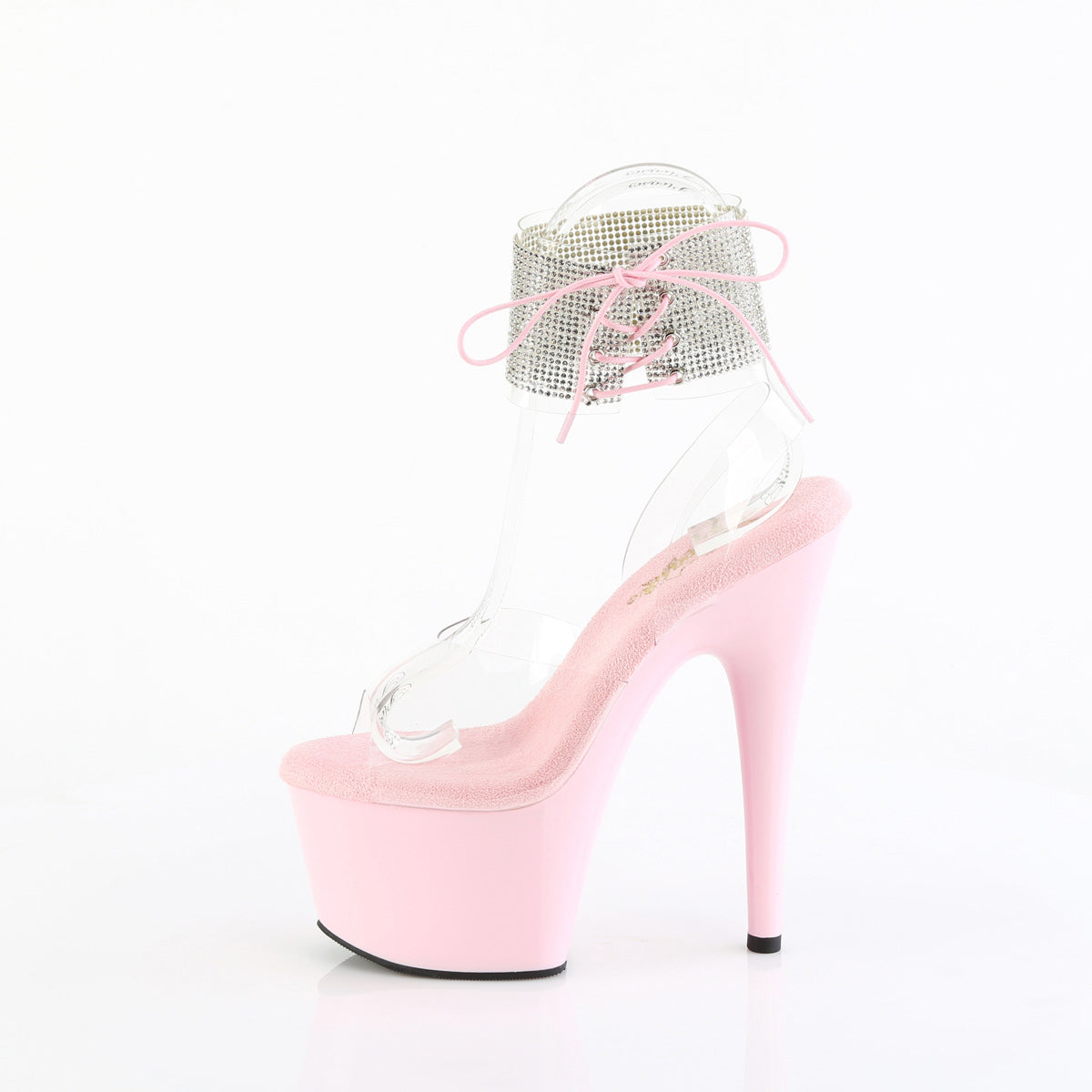 7" Heel, 2 3/4" Pf Rhinestoned Ankle Cuff Sandal Pleaser Pleaser ADORE/791/2RS