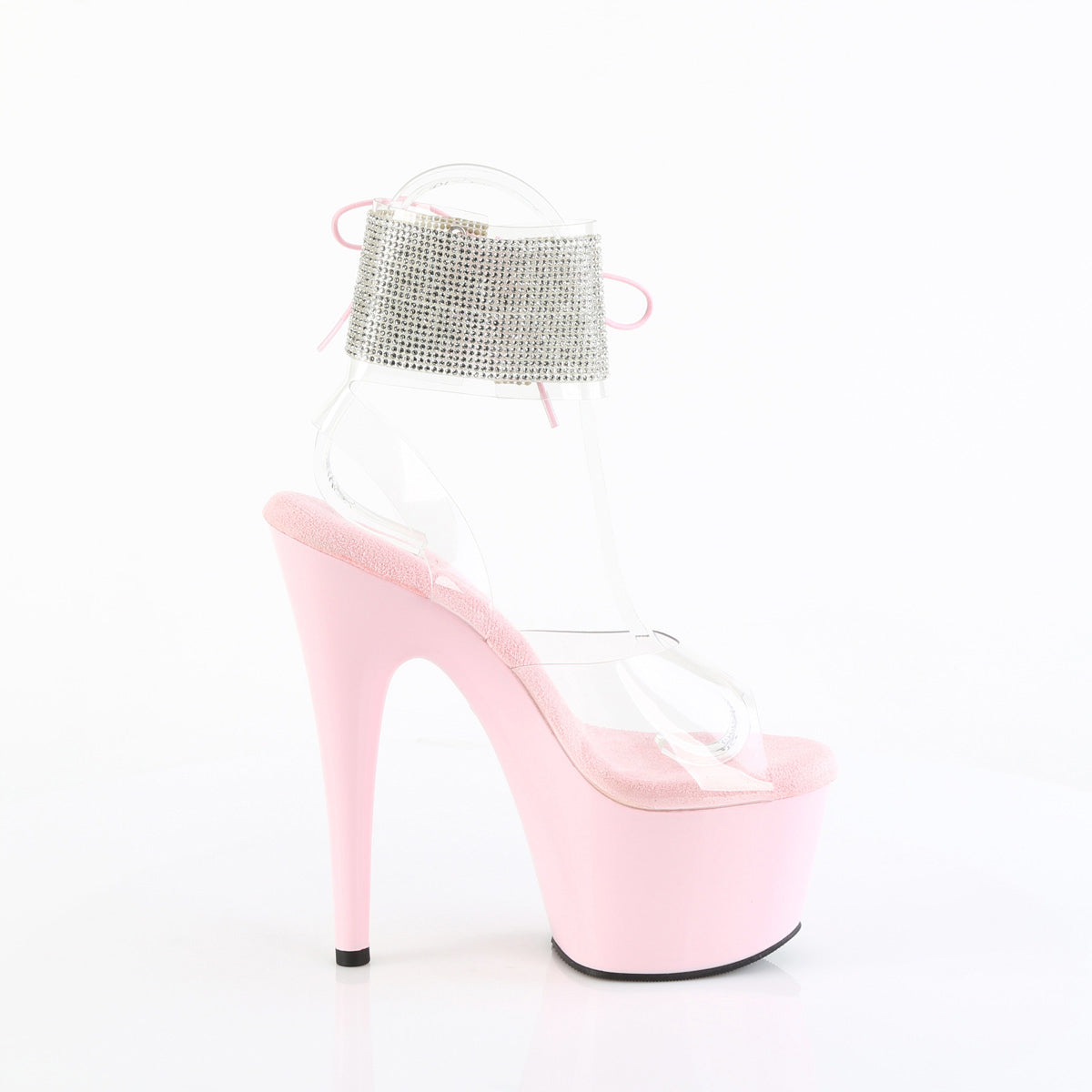 7" Heel, 2 3/4" Pf Rhinestoned Ankle Cuff Sandal Pleaser Pleaser ADORE/791/2RS
