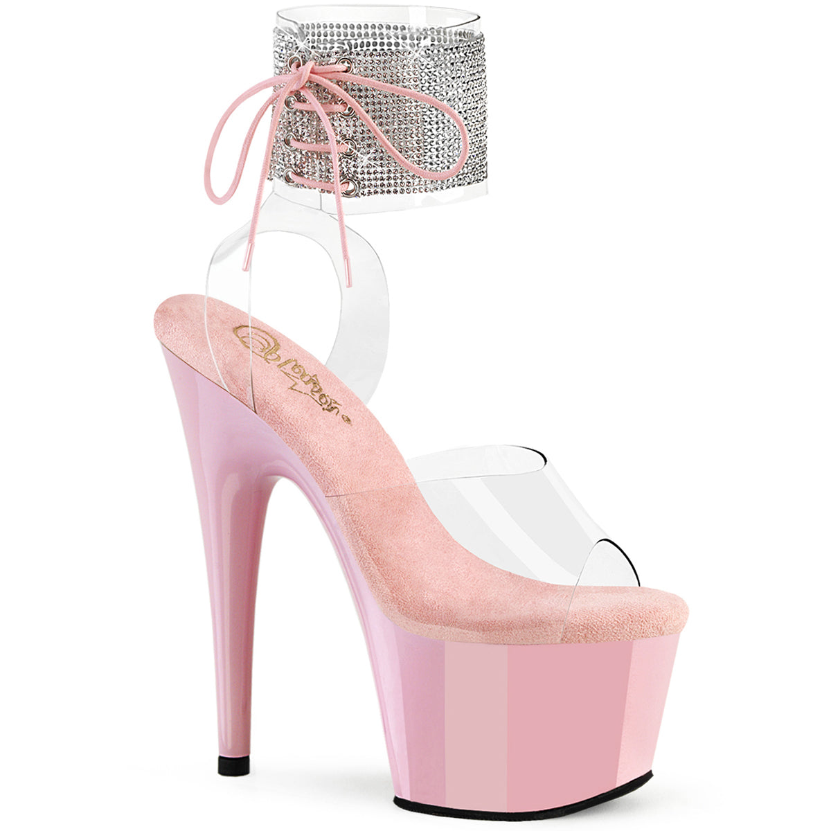 7" Heel, 2 3/4" Pf Rhinestoned Ankle Cuff Sandal Pleaser Pleaser ADORE/791/2RS Main image