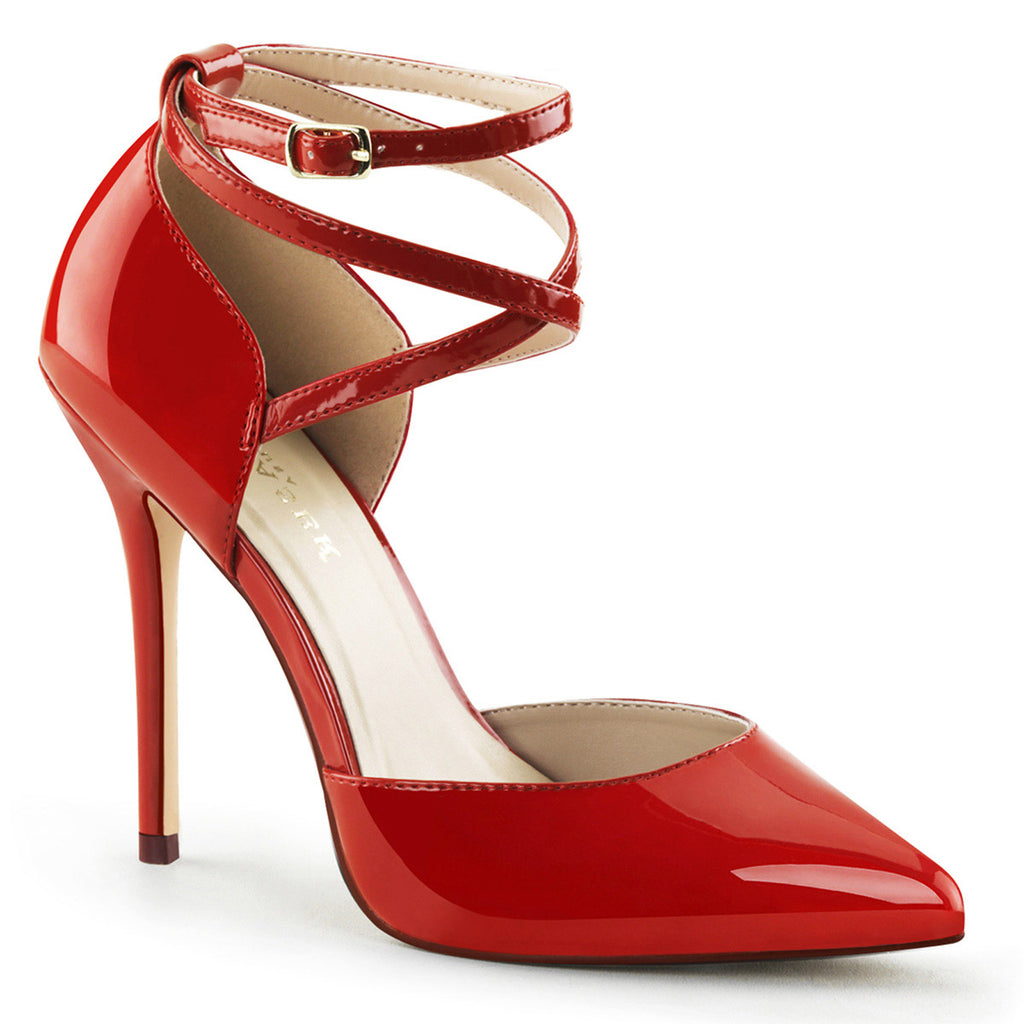 Elegant Pointed Toe D'Orsay Pumps Ankle Strap High Heels Shoes Pleaser Pleaser AMUSE/25