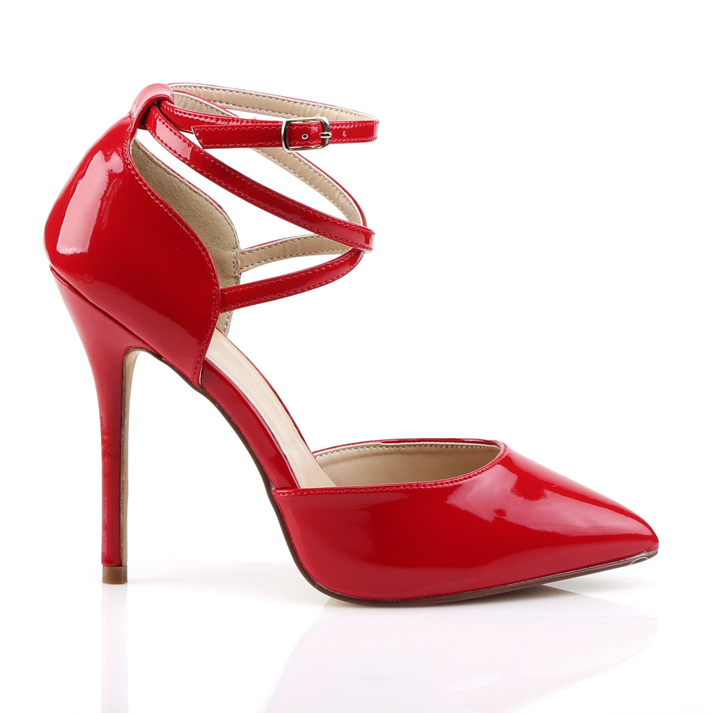 Elegant Pointed Toe D'Orsay Pumps Ankle Strap High Heels Shoes Pleaser Pleaser AMUSE/25