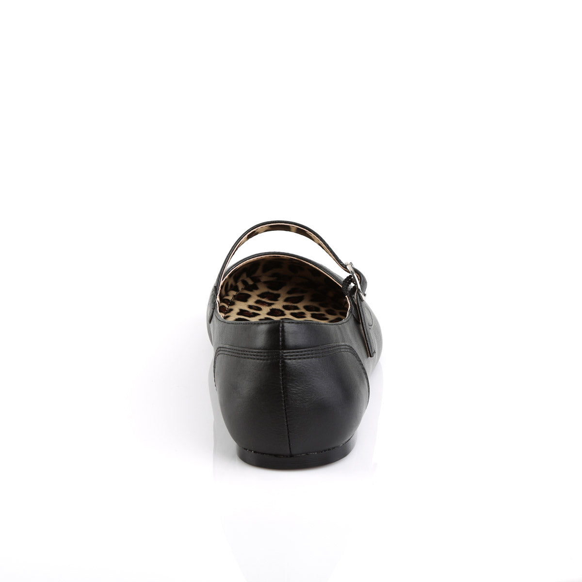 Mary Jane Ballet Flat Blk Faux Leather Pleaser Pink Label ANNA/02