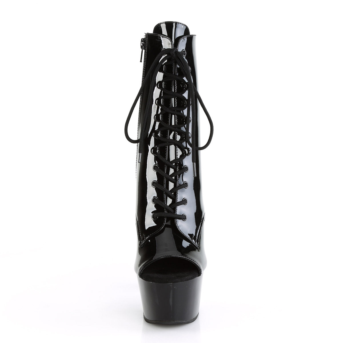6" Heel, 2 1/4" PF Open Toe Lace-Up Ankle Boot, Side Zip Pleaser Pleaser ASPIRE/1021