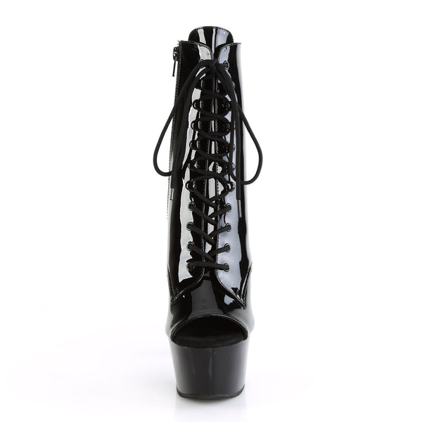 6" Heel, 2 1/4" PF Open Toe Lace-Up Ankle Boot, Side Zip Pleaser Pleaser ASPIRE/1021