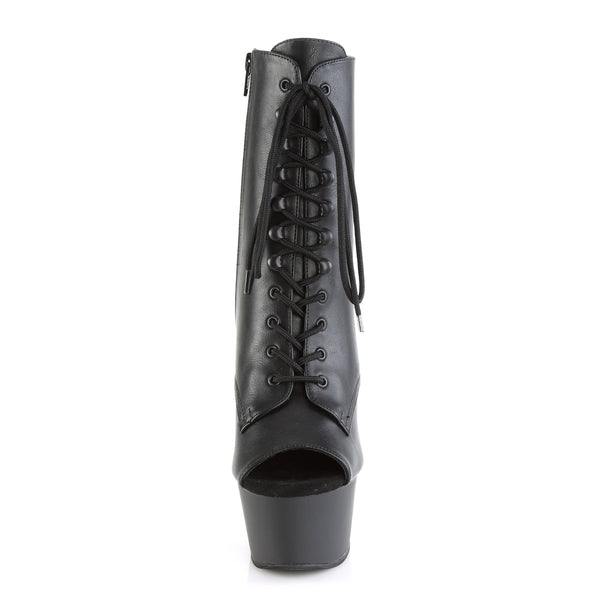 6" Heel, 2 1/4" PF Open Toe Lace-Up Ankle Boot, Side Zip Pleaser Pleaser ASPIRE/1021