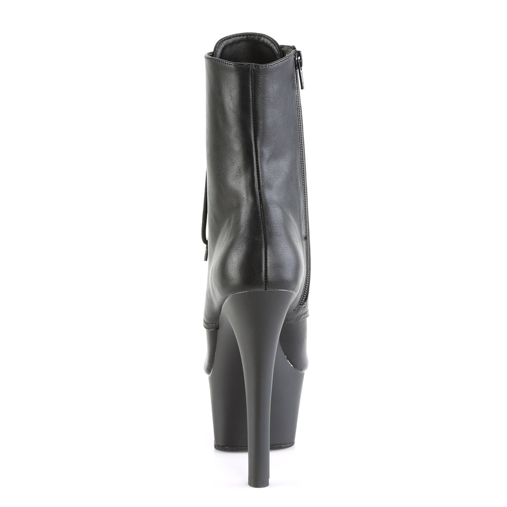 6" Heel, 2 1/4" PF Open Toe Lace-Up Ankle Boot, Side Zip Pleaser Pleaser ASPIRE/1021