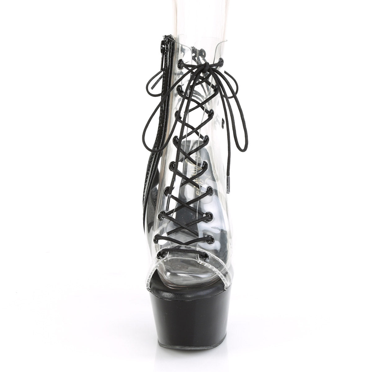 Pleaser 6" Heel 2 1/4" Platform Lace-Up Open Toe Ankle Boot for Women Secondary image