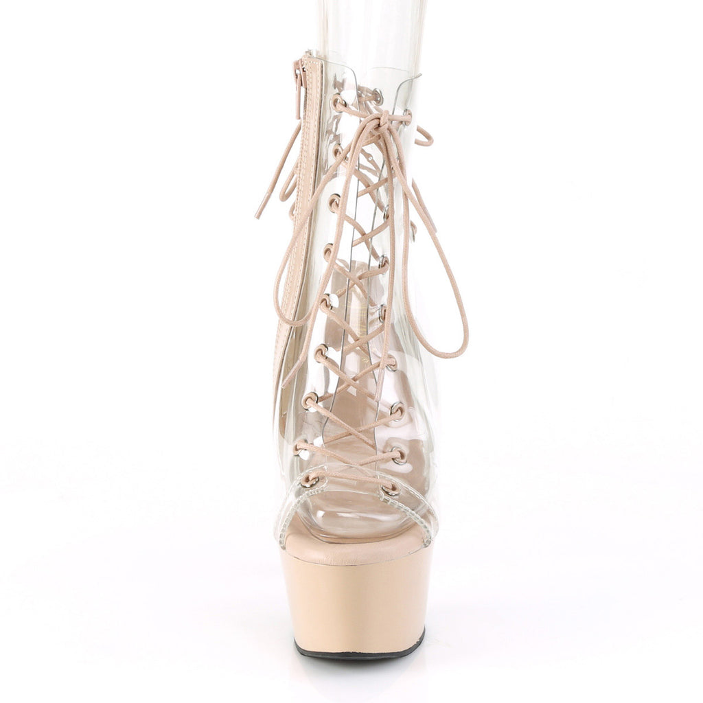 6" Heel, 2 1/4" PF Lace-up Ankle Boot, Side Zip Pleaser Pleaser ASPIRE/600/30