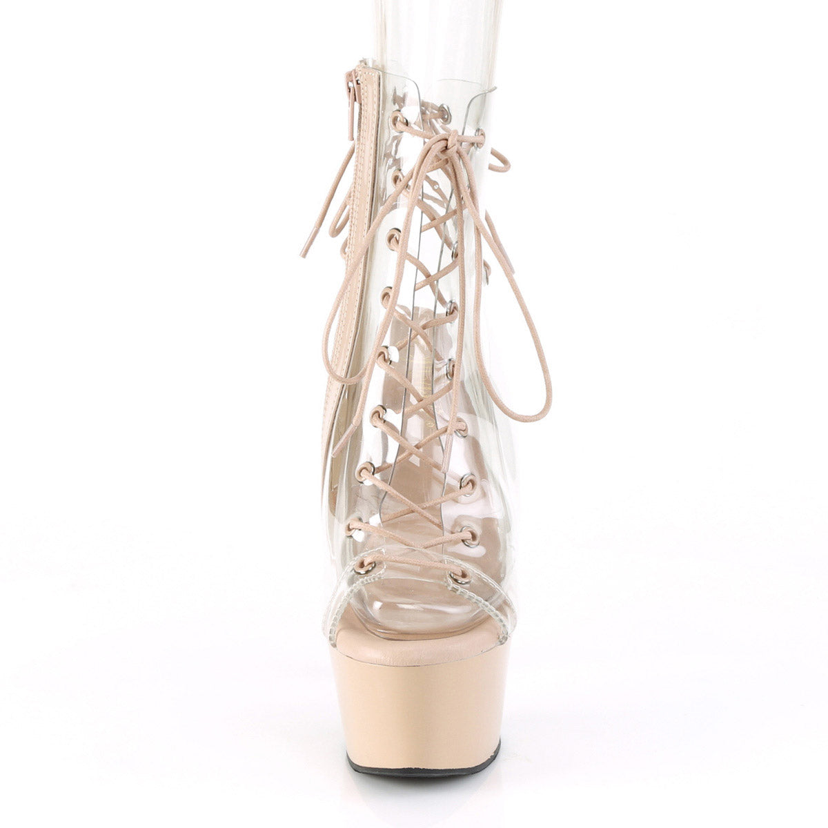 6" Heel, 2 1/4" PF Lace-up Ankle Boot, Side Zip Pleaser Pleaser ASPIRE/600/30