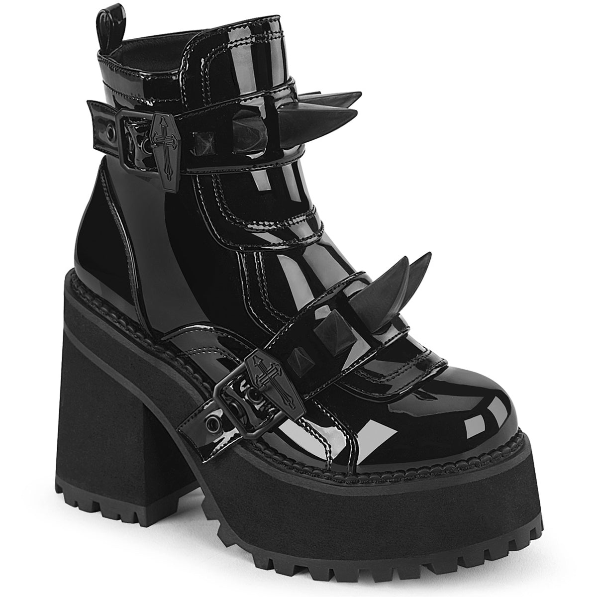 4 3/4" Heel, 2 1/4" Pf Ankle Boot, Inside Zip Pleaser Demonia ASSAULT/72 Main image