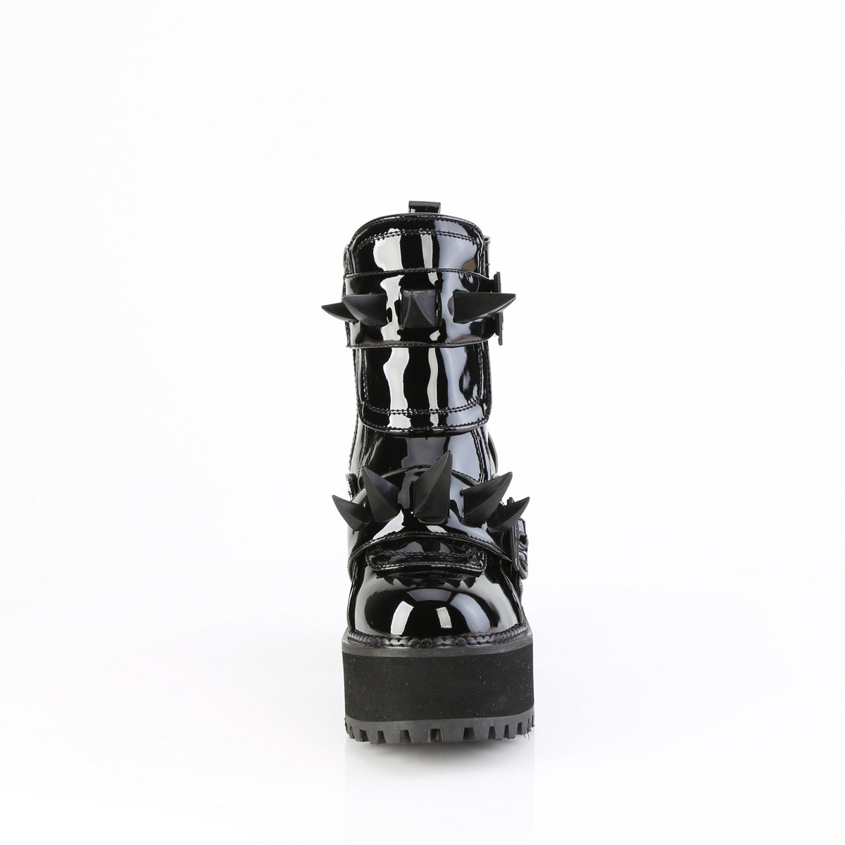 Demonia Claw Spike High Heel Ankle Boots with Buckle Straps and Platform Sole Secondary image