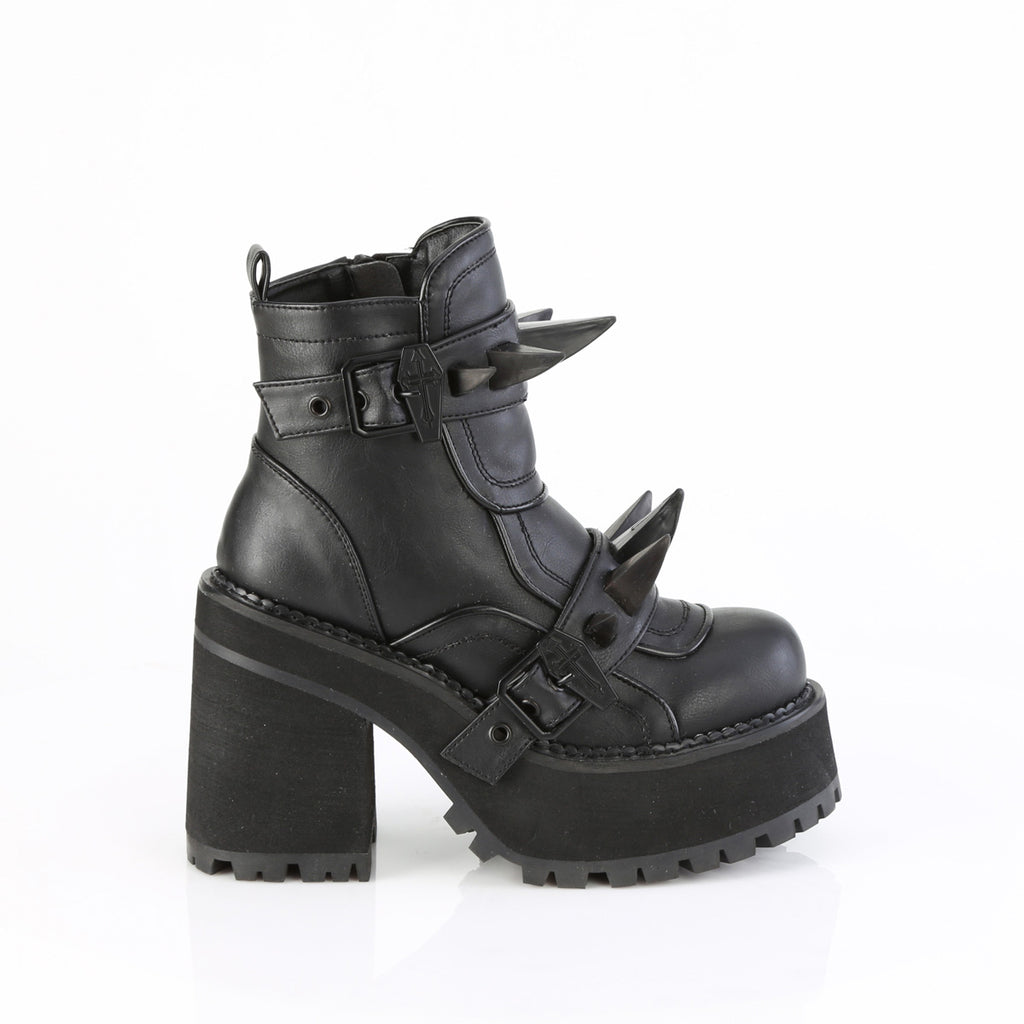 4 3/4" Heel, 2 1/4" Pf Ankle Boot, Inside Zip Pleaser Demonia ASSAULT/72