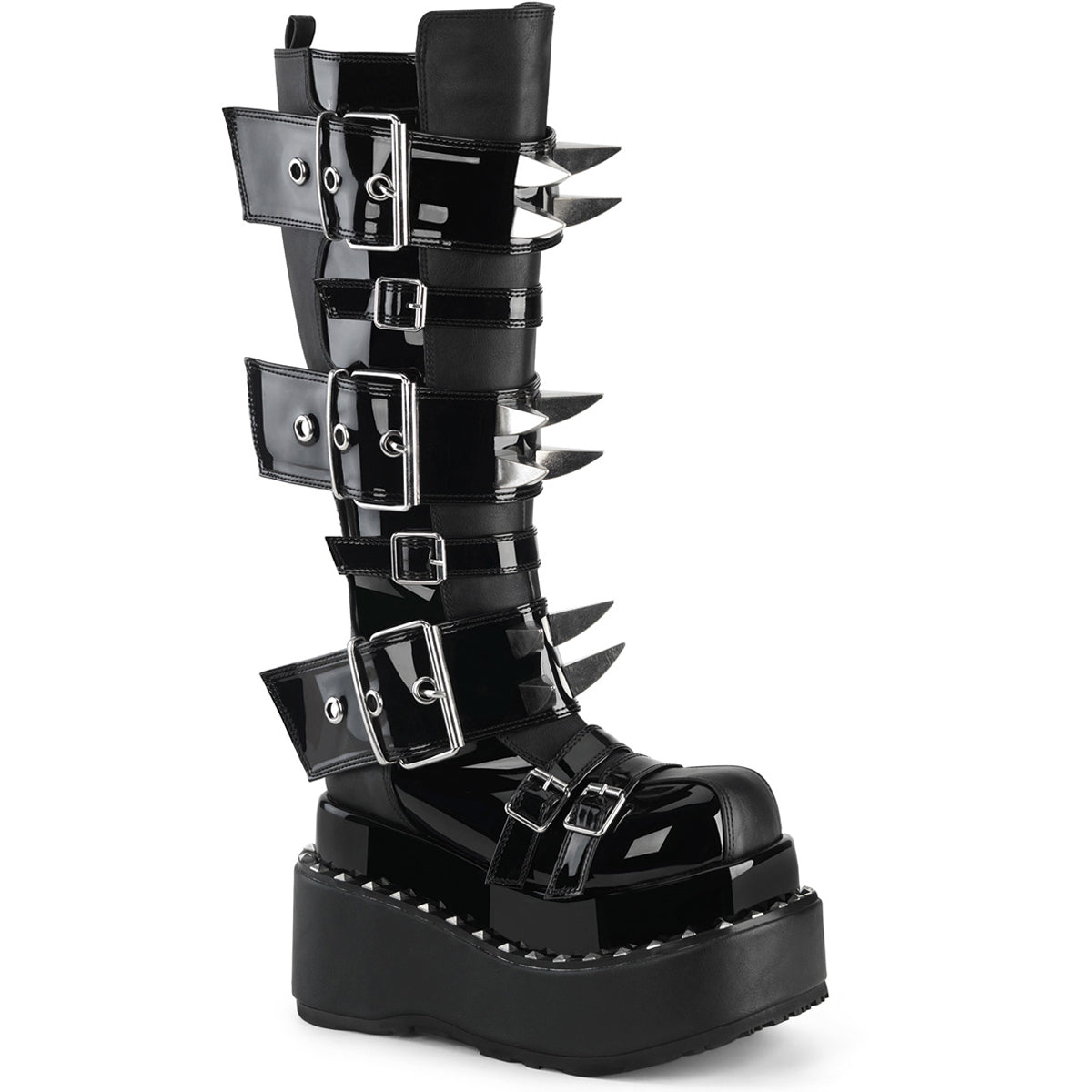 4 1/2" Tiered Pf Buckle Knee High, Inside Zip Pleaser Demonia BEAR/215 Main image