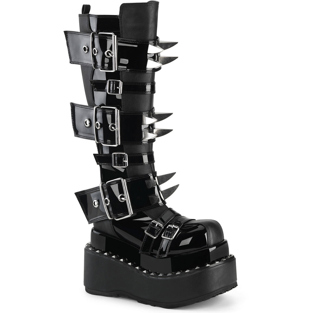 4 1/2" Tiered Pf Buckle Knee High, Inside Zip Pleaser Demonia BEAR/215