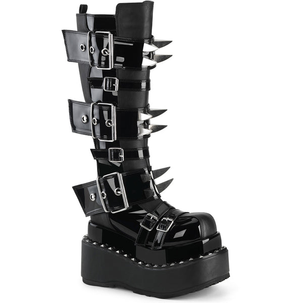 4 1/2" Tiered Pf Buckle Knee High, Inside Zip Pleaser Demonia BEAR/215