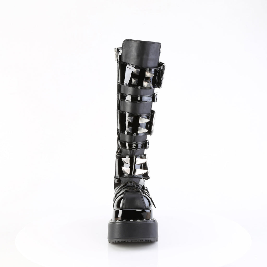 4 1/2" Tiered Pf Buckle Knee High, Inside Zip Pleaser Demonia BEAR/215