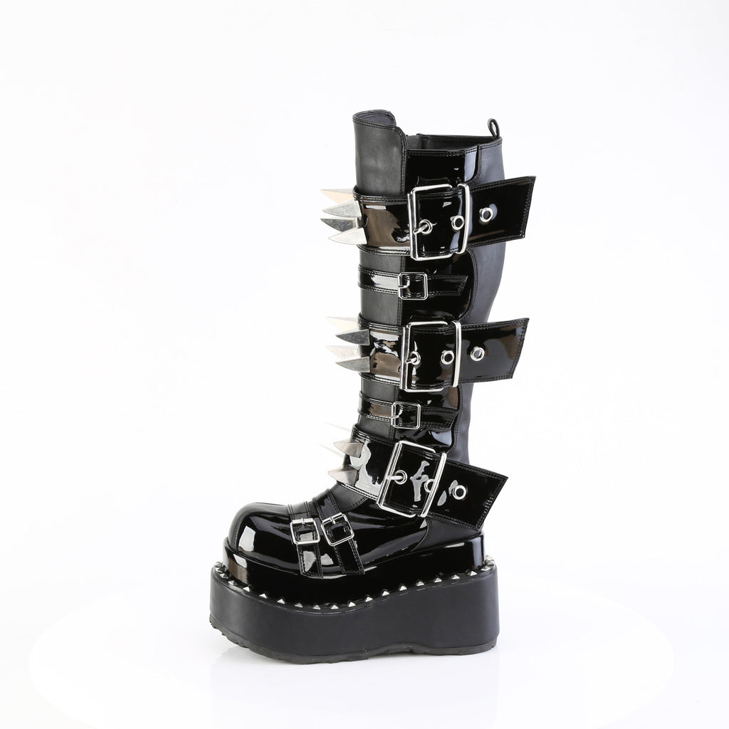 4 1/2" Tiered Pf Buckle Knee High, Inside Zip Pleaser Demonia BEAR/215