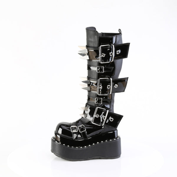 4 1/2" Tiered Pf Buckle Knee High, Inside Zip Pleaser Demonia BEAR/215