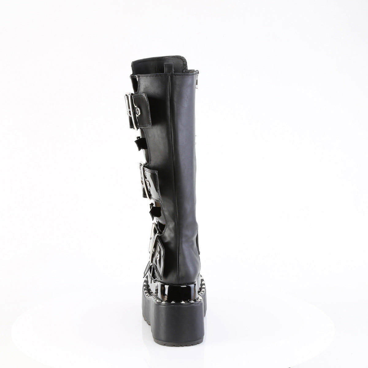 4 1/2" Tiered Pf Buckle Knee High, Inside Zip Pleaser Demonia BEAR/215