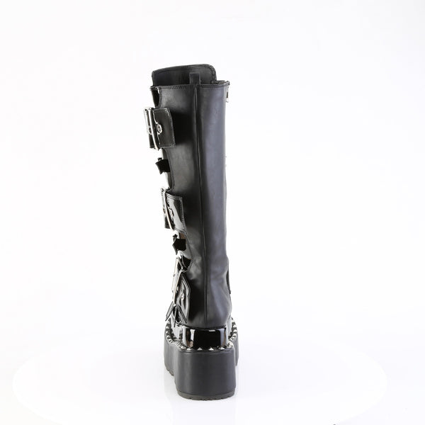 4 1/2" Tiered Pf Buckle Knee High, Inside Zip Pleaser Demonia BEAR/215