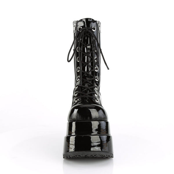 4 1/2" Tiered PF Lace-Up Mid-Calf Boot, Inner & Outer Zip Pleaser Demonia BEAR/265