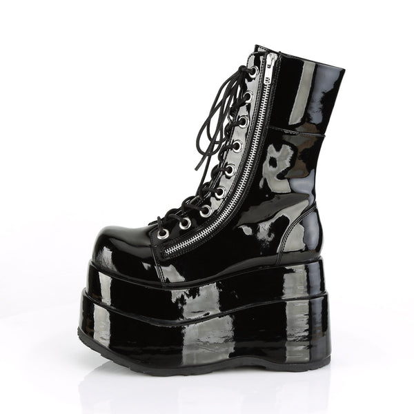 4 1/2" Tiered PF Lace-Up Mid-Calf Boot, Inner & Outer Zip Pleaser Demonia BEAR/265