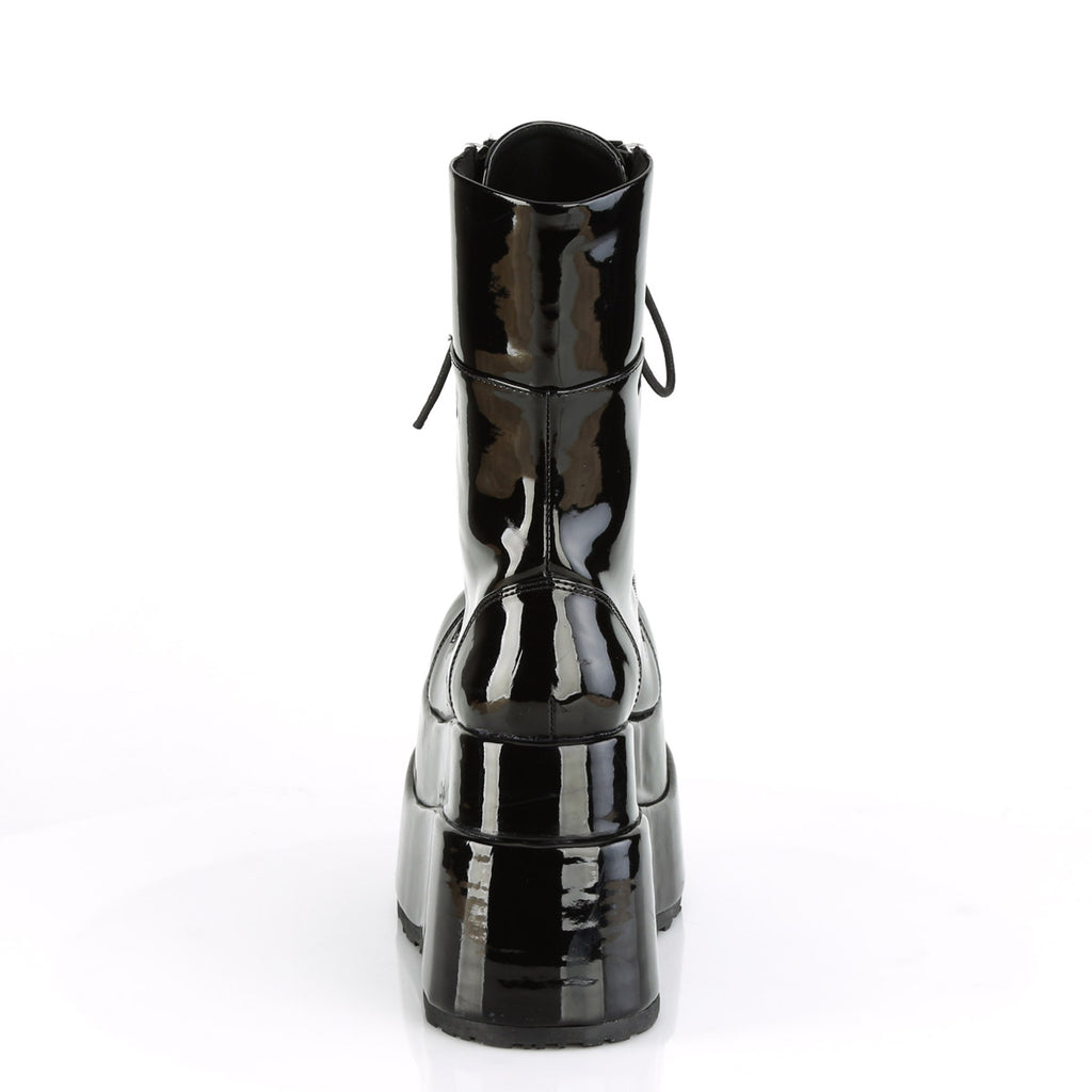 4 1/2" Tiered PF Lace-Up Mid-Calf Boot, Inner & Outer Zip Pleaser Demonia BEAR/265