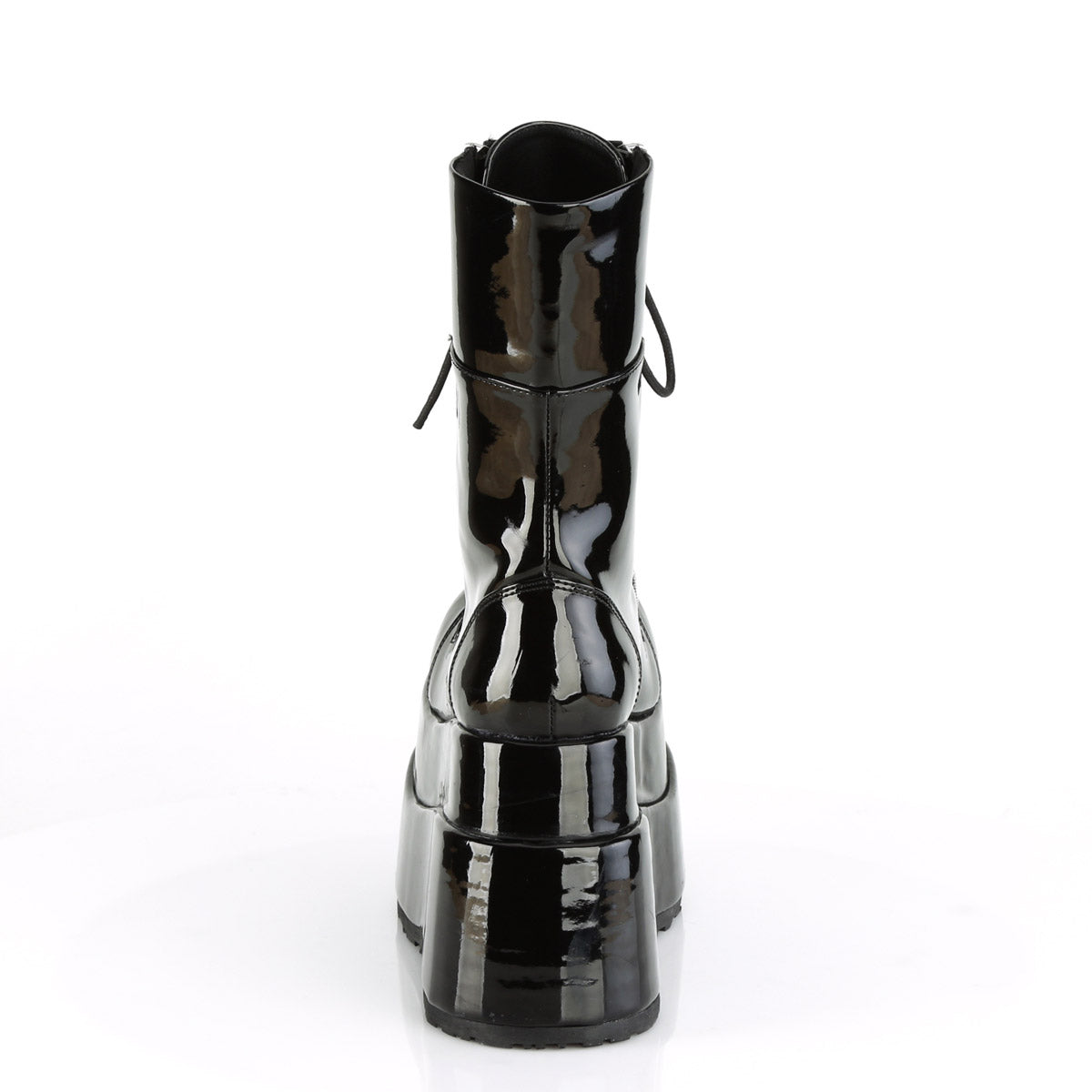 4 1/2" Tiered PF Lace-Up Mid-Calf Boot, Inner & Outer Zip Pleaser Demonia BEAR/265