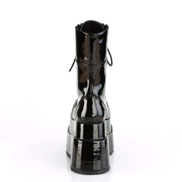 4 1/2" Tiered PF Lace-Up Mid-Calf Boot, Inner & Outer Zip Pleaser Demonia BEAR/265