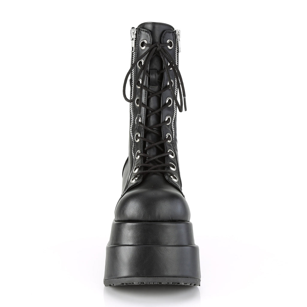 4 1/2" Tiered PF Lace-Up Mid-Calf Boot, Inner & Outer Zip Pleaser Demonia BEAR/265
