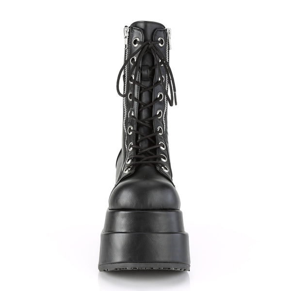4 1/2" Tiered PF Lace-Up Mid-Calf Boot, Inner & Outer Zip Pleaser Demonia BEAR/265
