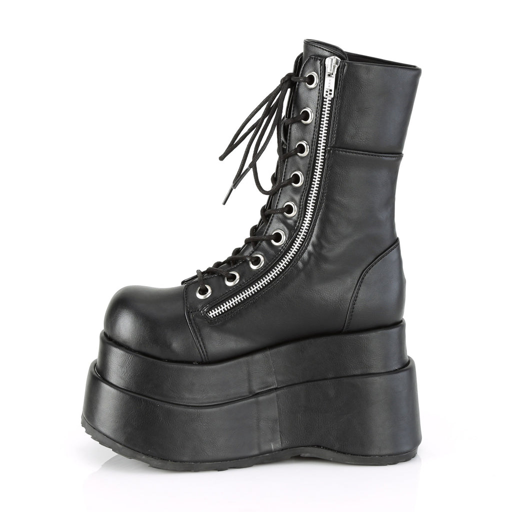 4 1/2" Tiered PF Lace-Up Mid-Calf Boot, Inner & Outer Zip Pleaser Demonia BEAR/265