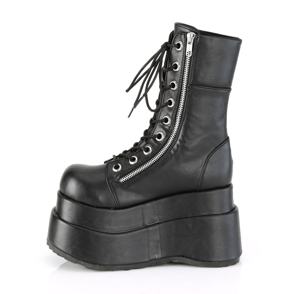 4 1/2" Tiered PF Lace-Up Mid-Calf Boot, Inner & Outer Zip Pleaser Demonia BEAR/265