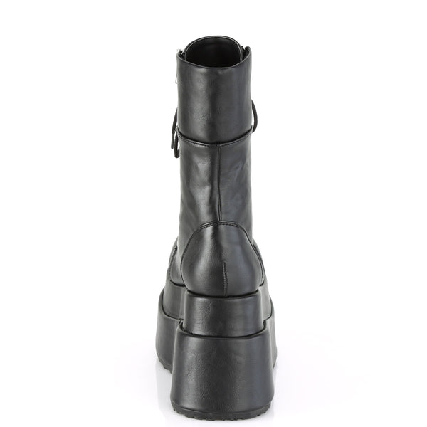 4 1/2" Tiered PF Lace-Up Mid-Calf Boot, Inner & Outer Zip Pleaser Demonia BEAR/265