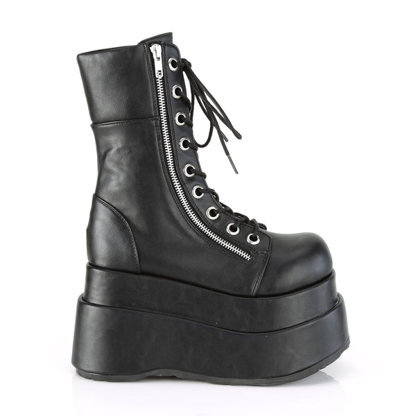 4 1/2" Tiered PF Lace-Up Mid-Calf Boot, Inner & Outer Zip Pleaser Demonia BEAR/265