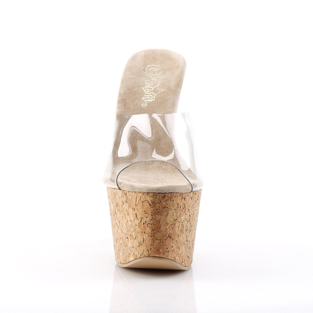 Sexy Cork Platform Slip On Peep Toe Mule Wedge High Heels Shoes Pleaser Pleaser BEAU/601