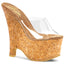 Sexy Cork Platform Slip On Peep Toe Mule Wedge High Heels Shoes Pleaser Pleaser BEAU/601