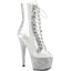 7" Heel, 2 3/4" Pf Peep Toe Ankle Boot W/Rs, Side Zip Pleaser Pleaser BEJEWELED/1021C/2